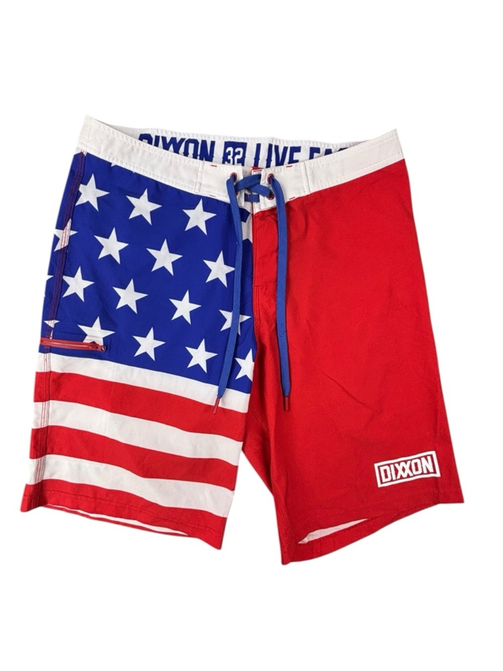 Dixxon Men’s Red & Blue American Flag Board Shorts